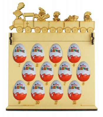6mm Kinder Eggs Holder 12 Days of Christmas Advent Calendar with Christmas Train Topper